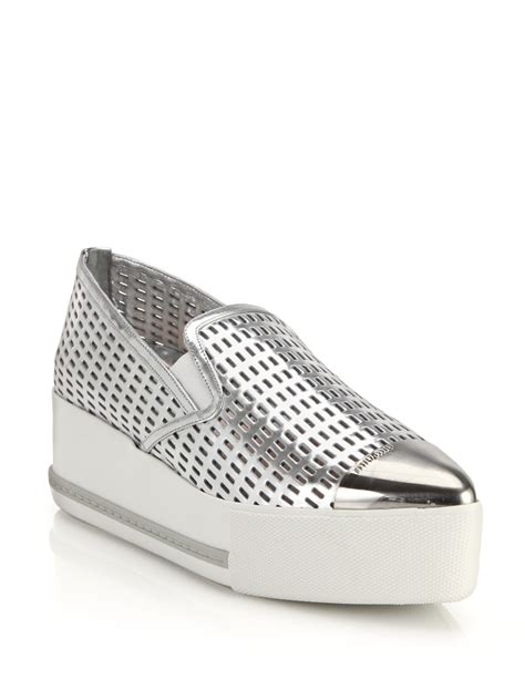 metal cap toe skate sneaker miu miu|Miu Miu Metallic Cap.